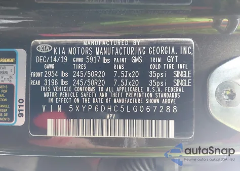 2020 Kia Telluride S from USA, damaged, VIN 5XYP6DHC5LG067288